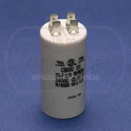 CAPACITOR TRABAJO LAVADORA 20 MFD 240V REDONDO (CBB60)